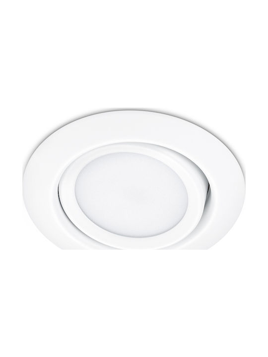 Trio Lighting Rila Round Metallic Recessed Spot with Integrated LED and Warm White Light White