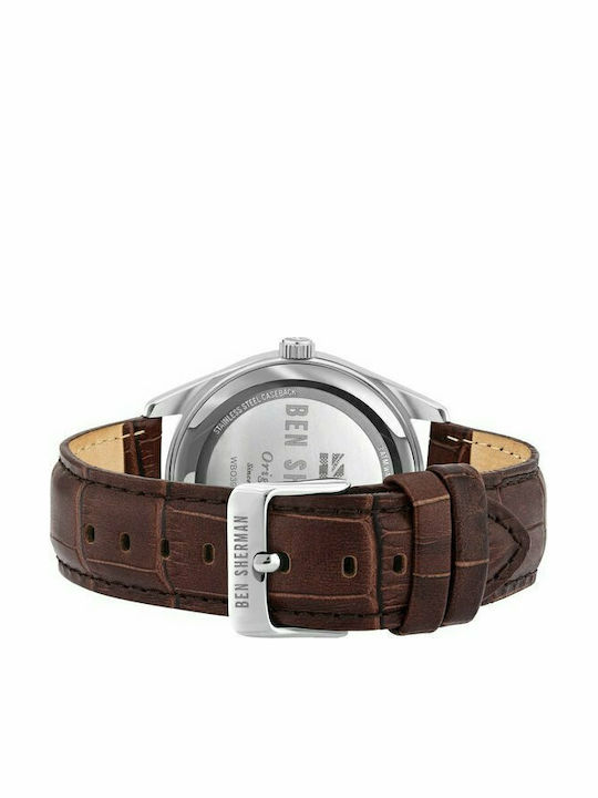 Ben Sherman Spitafields Heritage Men's Watch 43mm Battery with Brown Leather Strap