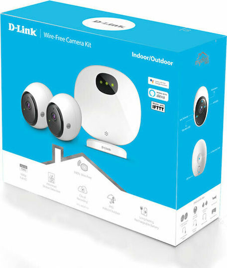 D-Link Σύστημα Παρακολούθησης 2 Ασύρματων Καμερών IP 1080p με Control Hub