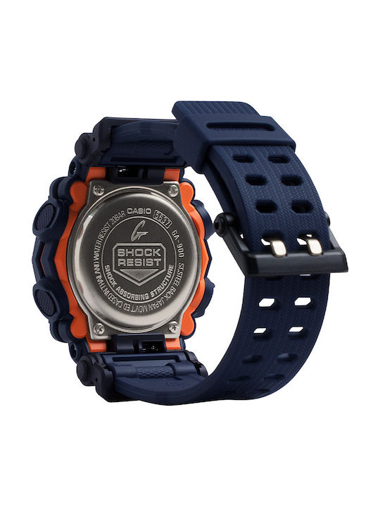 Casio G-shock Men's Watch 49mm Chronograph Battery with Blue Rubber Strap