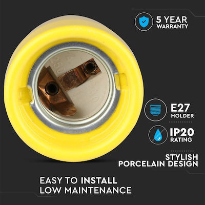 V-TAC VT-799 Socket Extension for E27 Yellow 3801