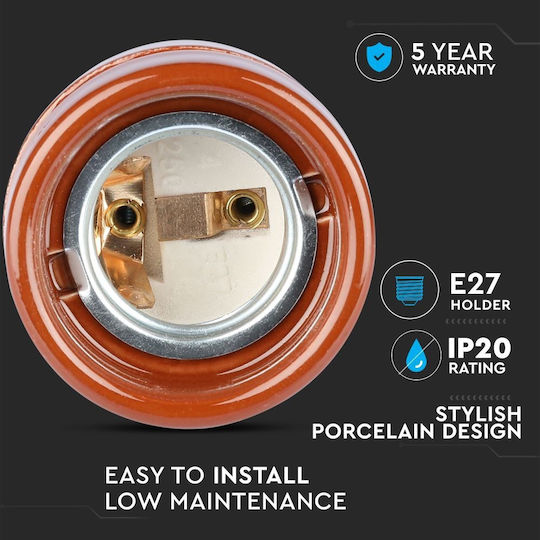 V-TAC VT-799 Ντουί Προέκτασης για Ντουί E27 Καφέ 3802