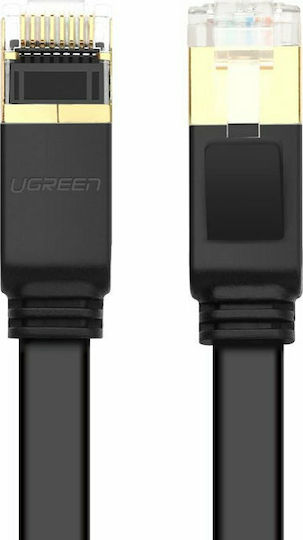 Ugreen Flat U/FTP (STP) Cat.7 (10Gbps) Καλώδιο Δικτύου Ethernet 2m Μαύρο