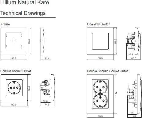 Makel Lillium Natural Kare Διπλή Πρίζα Δικτύου RJ45 με Πλαίσιο Τύπου Cat6 σε Λευκό Χρώμα 32001136
