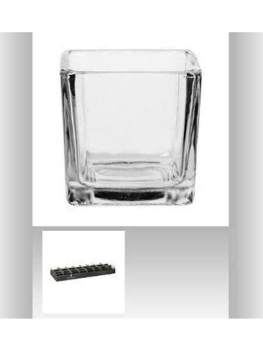 Atmosphera Candle Holder suitable for Tealights Glass Transparent 5.1x5.10x5.3cm 1pcs