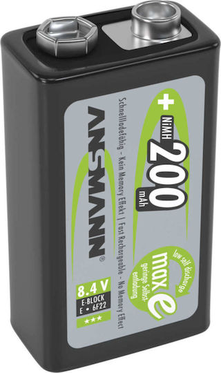 Ansmann Rechargable Battery 9V Ni-MH 200mAh 1pcs