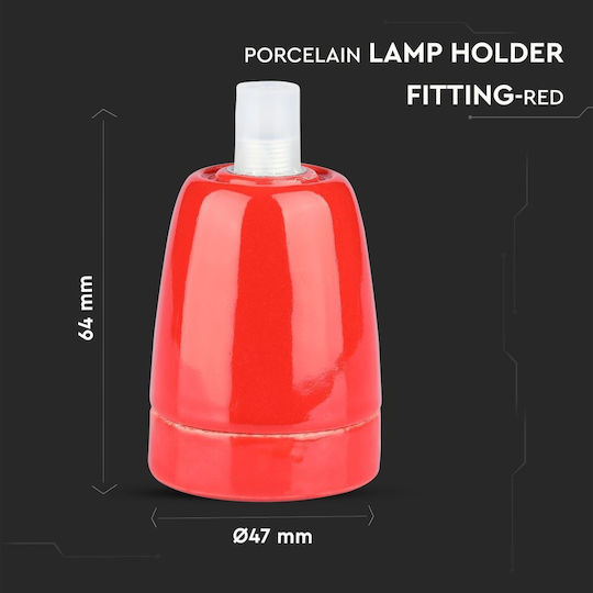 V-TAC VT-799 Socket Extension for Socket E27 in Red color Set 1pcs 3799