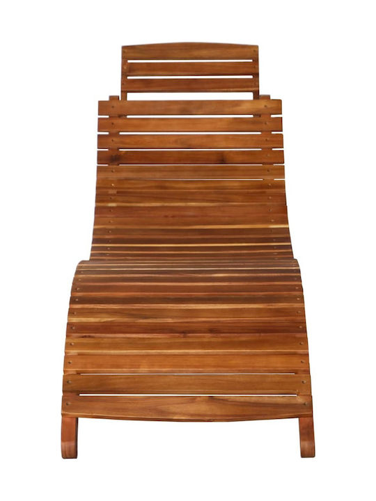 Șezlong Din Lemn Maro Set Cu Masă 3 Buc 184x55x64cm