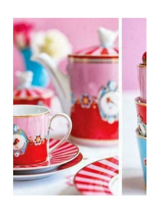 PiP Studio Love Birds Medallion Becher aus Porzellan Red-Pink 250ml