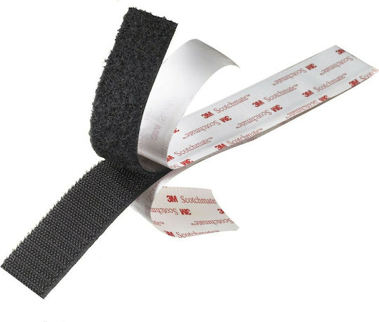 3M Loop Fastener Αυτοκόλλητη Ταινία Χριτς Χρατς Μαύρη 1mx25mm