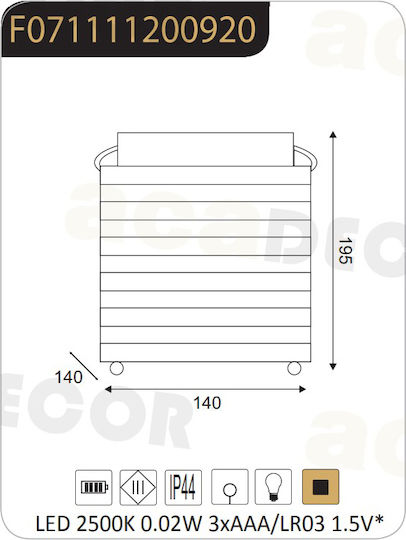 Aca Ebeko Dekorative Lampe Laterna Schwarz