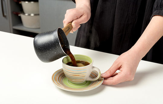 Nava Coffee Pot made of Aluminum Nature in Black Color Non-Stick 300ml