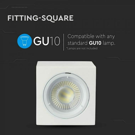 V-TAC Single Spot with Socket GU10 in White Color
