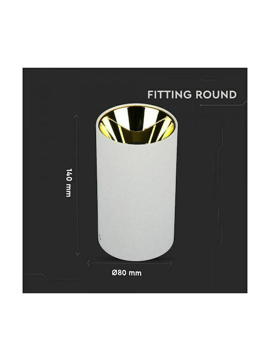 V-TAC Single Spot with Socket GU10 in Gold Color