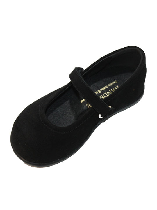 Leather anatomical children's ballet flats 219 black suede