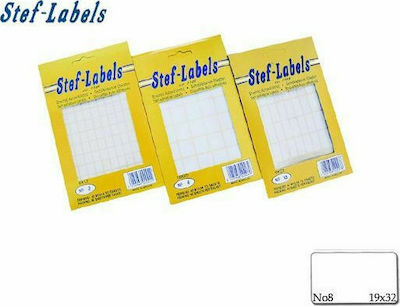 Stef Labels Rectangular Small Adhesive White Label 19x32mm 1000pcs