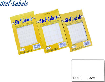 Stef Labels Rectangular Small Adhesive White Label 50x72mm 160pcs 28