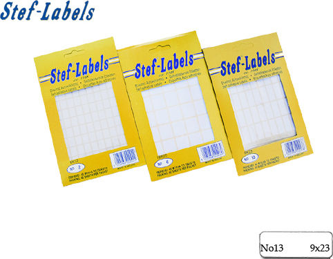 Stef Labels Rectangular Small Adhesive White Label 9x23mm 2160pcs