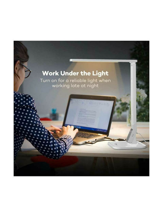 TaoTronics Elune Led LED Φωτιστικό Γραφείου Αναδιπλούμενο σε Λευκό Χρώμα