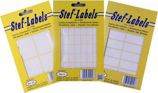 Stef Labels Small Adhesive Labels in White Color 32x72mm