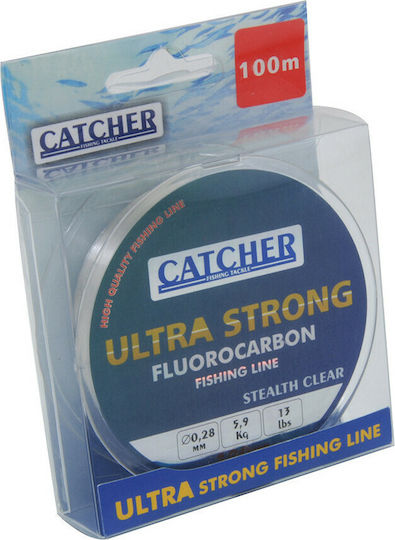 Catcher Πετονιά Ψαρέματος Fluorocarbon Διάφανη 100m / 0.28mm / 15.9kg