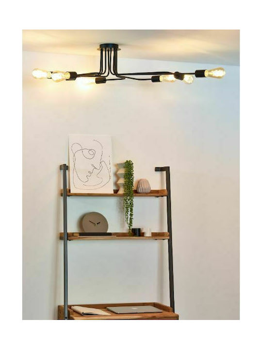 Lucide Lightning Lester Ceiling Mount Light 80cm Black with Socket E27