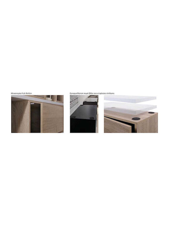 Woodwell Module Ορθογώνια Επέκταση Σύνθεσης από Μοριοσανίδα σε Λευκό Χρώμα 180x30x2.5cm Ε8609,1