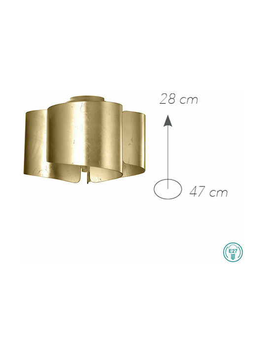 Fan Europe I-Imagine-PL3-Oro Πλαφονιέρα Οροφής 47εκ. Χρυσή με Ντουί E27