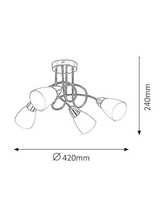 Rabalux Modern Metal Ceiling Light with Socket E14 28pcs Silver