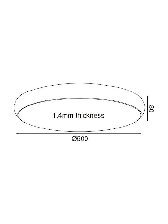 Aca Kallista Ceiling Mount Light 40cm White with Integrated LED