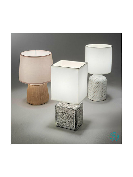 Ideal Lux Kali Ceramic Table Lamp for Socket E14 with Beige Shade and Base