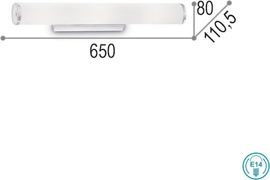 Ideal Lux Camerino AP4 Modern Lamp Wall with Socket E14 White 65x11.5x8cm