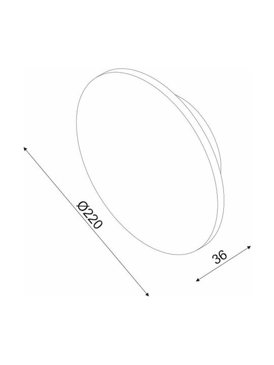 Aca Eclipse Modern Leuchte Wand mit Integrierter LED und Warmweißes Licht Braun 22x22x3.6cm