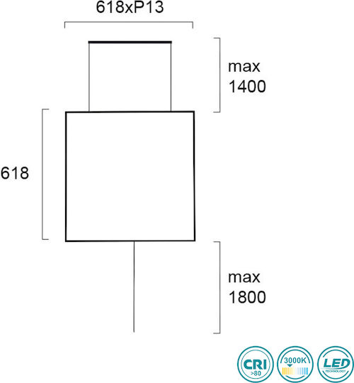 Viokef Shadow Modern Lamp Wall Socket with Integrated LED and Warm White Light Black 60x60cm