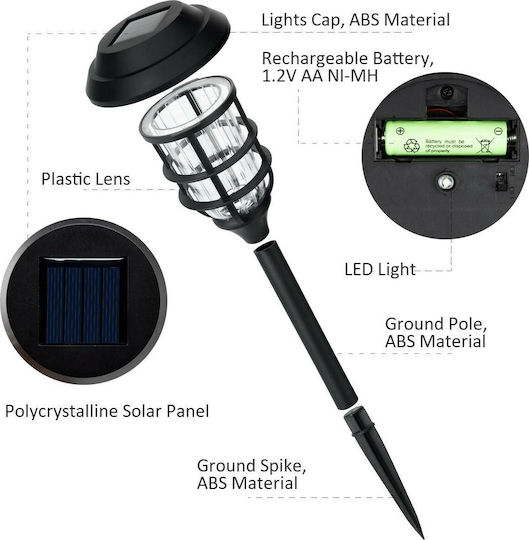 GloboStar Set of 6 Stake Solar Lights Lanterns 1W 100lm Cold White 6000K with Photocell IP65