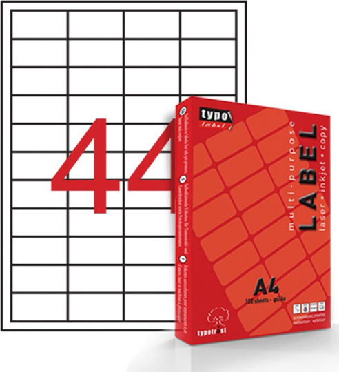 Typotrust 1100 Самозалепващи A4 етикети 48.5x25.4мм