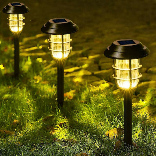 GloboStar Set of 6 Spiked Solar Lights Lanterns 1W 100lm Warm White 3000K with Photocell IP65 12x12cm