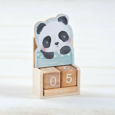 Christening Favor with Calendar Panda made of Wood 48pcs