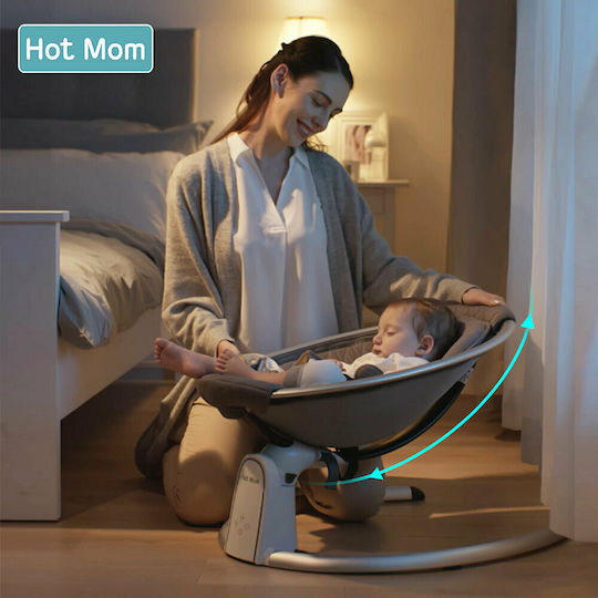 Hot Mom Ηλεκτρικό Relax Μωρού BB200 με Μουσική Γκρι για Παιδί έως 9kg