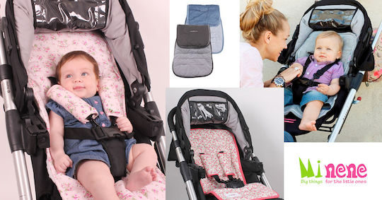 Minene Stroller Mattress Double Sided Stars 35x75cm Grey 21034