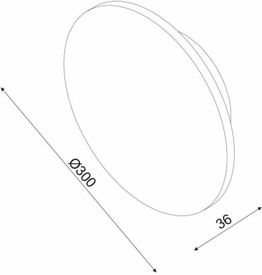 Aca Eclipse Μοντέρνο Φωτιστικό Τοίχου με Ενσωματωμένο LED και Θερμό Λευκό Φως 30x3.8εκ.