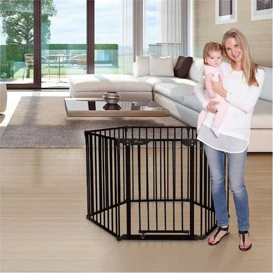 Dreambaby Royale Foldable Security Door in Black Color 380x74cm 1pcs