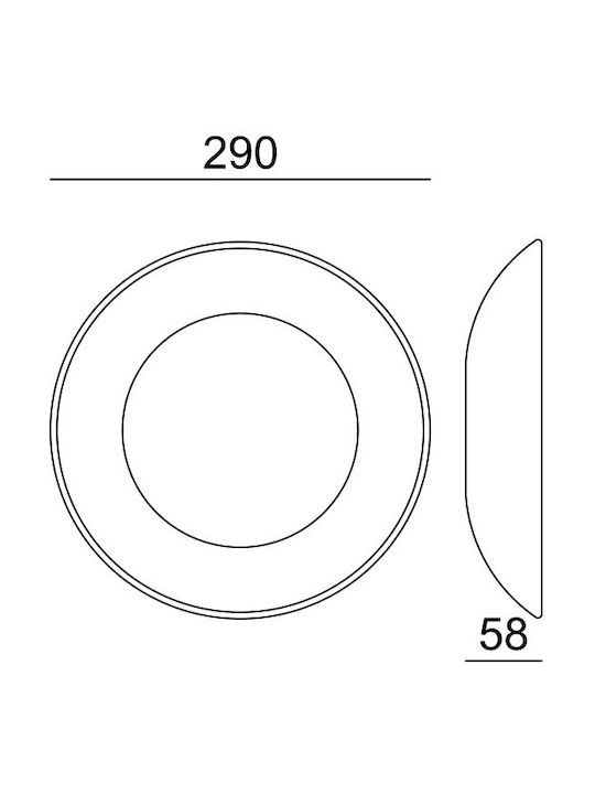 Aca Modern Wall Lamp with Integrated LED and Warm White Light White Width 29cm