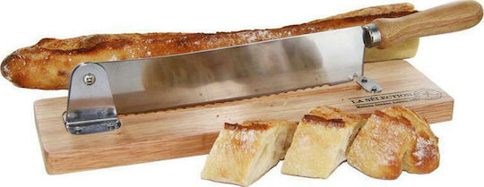 The Home Deco Factory Rectangular Wooden Chopping Board Set for Bread with Cutter Beige 37.5x9.6cm 2pcs