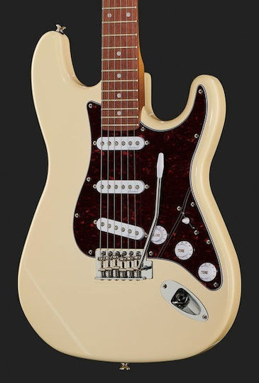 Harley Benton ST-62 Electric Guitar Stratocaster With SSS Pickups Arrangement Vintage White