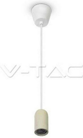 V-TAC Cement Висящо Осветително Тяло Бял с Цокъл E27 5x9.5x105см.