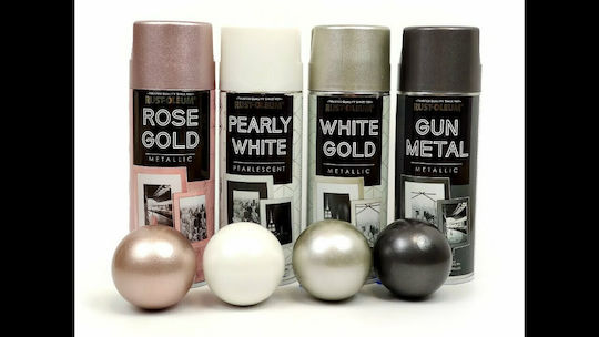 Rust-Oleum Spray Paint Metallic with Metallic Effect White Gold 400ml