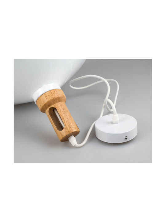 V-TAC Pendant Light White Bell with Socket E27 35x30x110cm