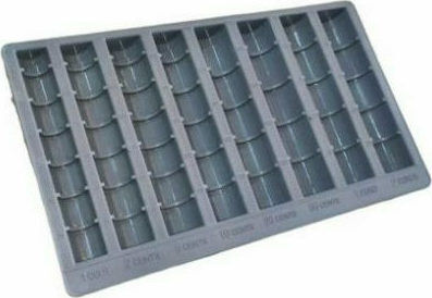 Plastic Desk Coin Case with 8 Number of Spit 26x15x4.5cm