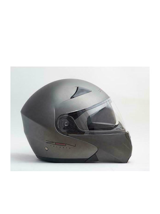 Zen ZN-301 Titanium Matt Motorradhelm Aufklappbar ECE 22.05